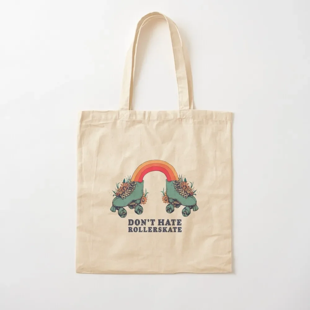 Don't Hate Rollerskate - Retro 70s Illustration - Color Variation 1 Tote Bag Gift bag hand bag ladies