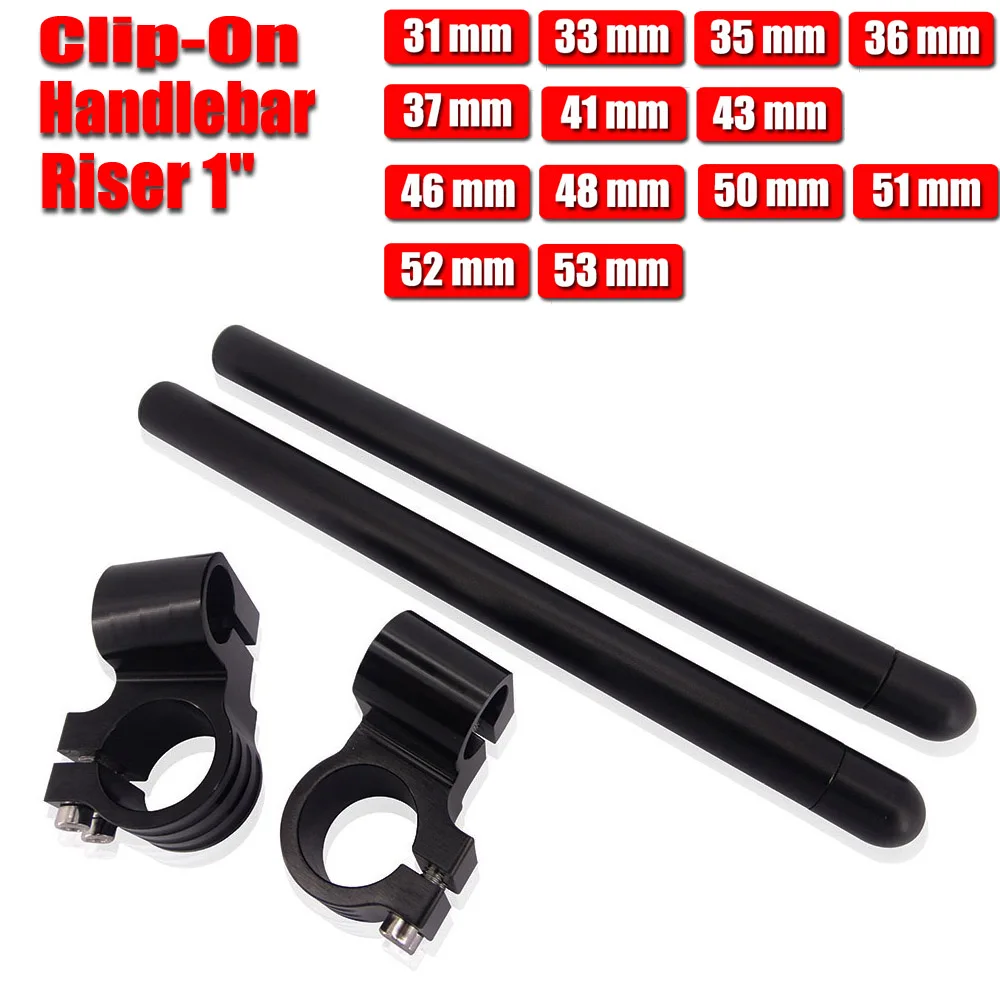 

7/8"22mm Handlebar Riser 1" Clip On Fork Tube Handle Bar Fit 31 33 35 36 37mm 41mm 43mm 46mm 48mm 50mm 51mm 52mm 53mm Fork Tube