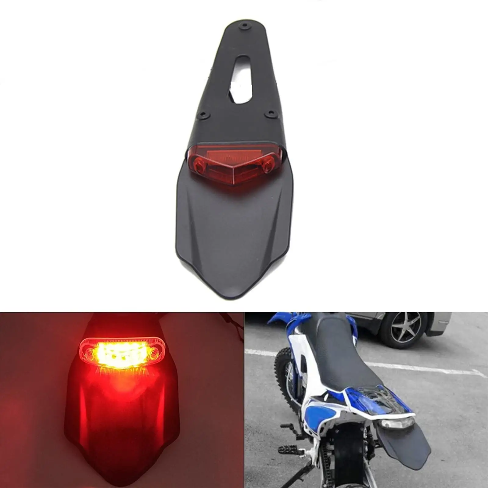 Motorcycle Rear Mudguard with Brake Lamp Accessories Off-Road Bike