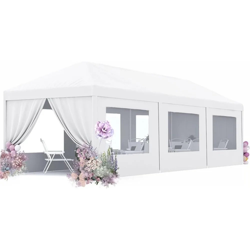 10'x30' feesttent met gaasramen, buiten bruiloft tent luifel patio camping paviljoen buitententen