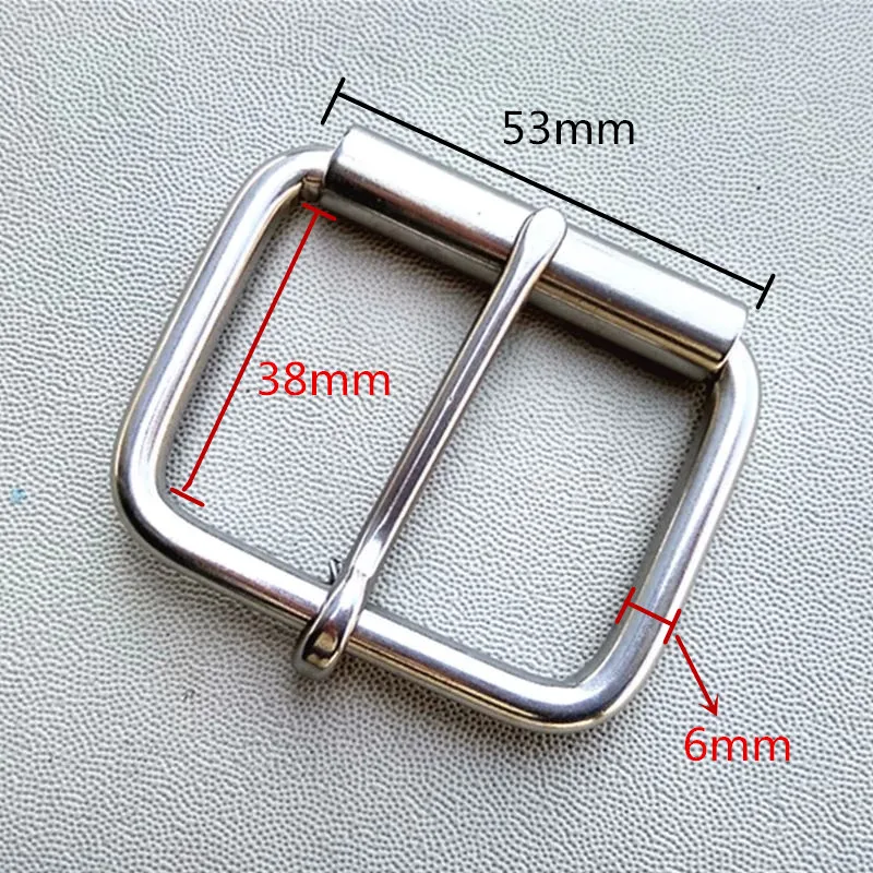 Stainless Steel Double Pin Buckle Solid Cowboy Belt Buckle With Roller DIY Metal Belt Buckle Fits 40MM 50MM Straps