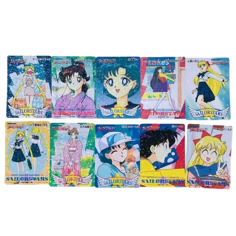 Sailor Moon flash Card Usagi Tsukino Mizuno Ami Kino Makoto Aino Minako DIY Action Toy Figures Anime Game Collection Gift friend