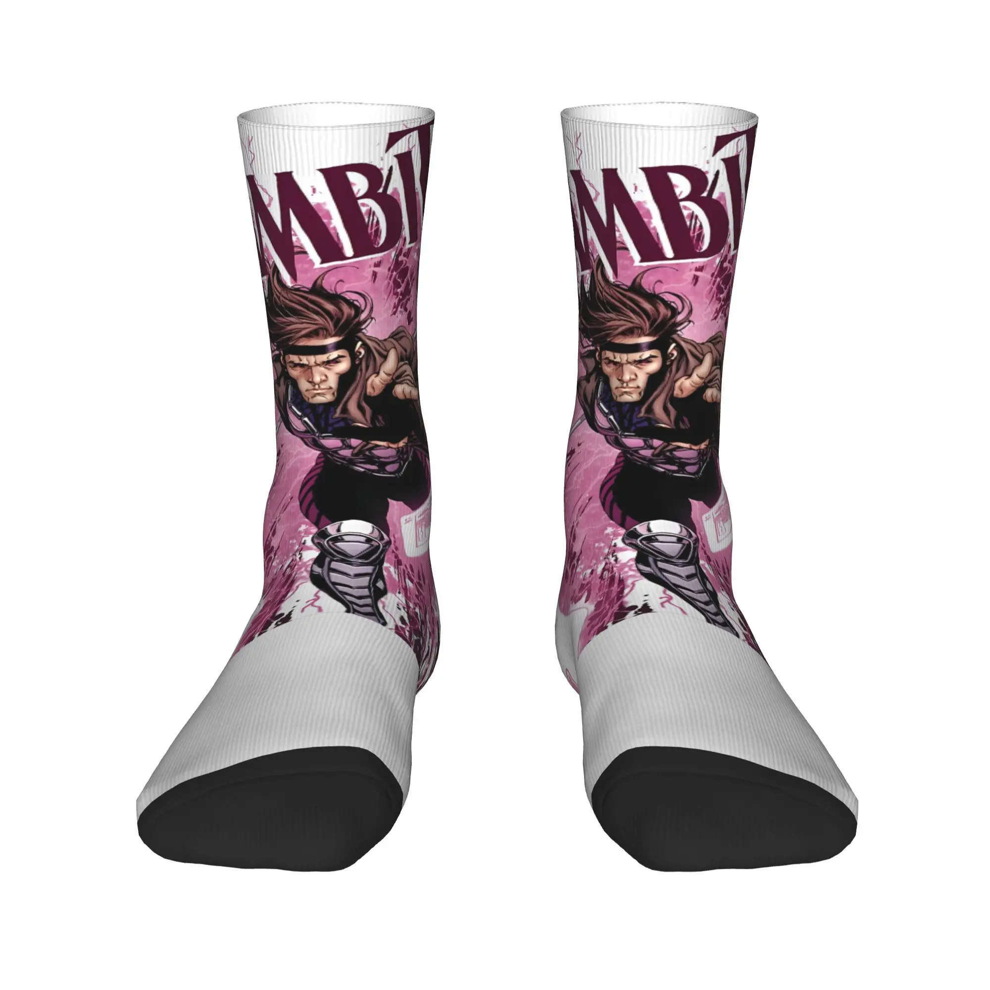 X-Men Gambit Pink Cards Explosion Socks Merchandise For Men Women  Middle Tube Socks Comfortable Birthday Present