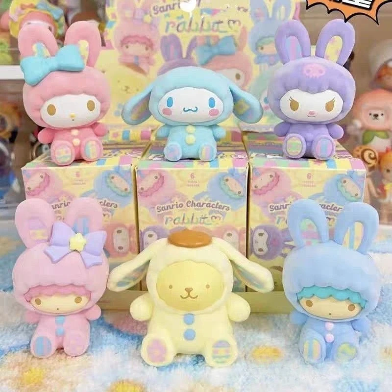 

Слепая коробка серии Sanrio Bunny Cinnamoroll Kuromi моя мелодия, настольные украшения ручной работы, подарок девушке. игрушки