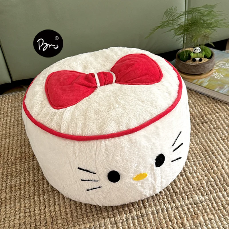 

Hello Kitty Bread Shape Plush Ottoman Removable Cover Footstool Shoe Changing Stool For Living Room Tatami Bedroom Homestay