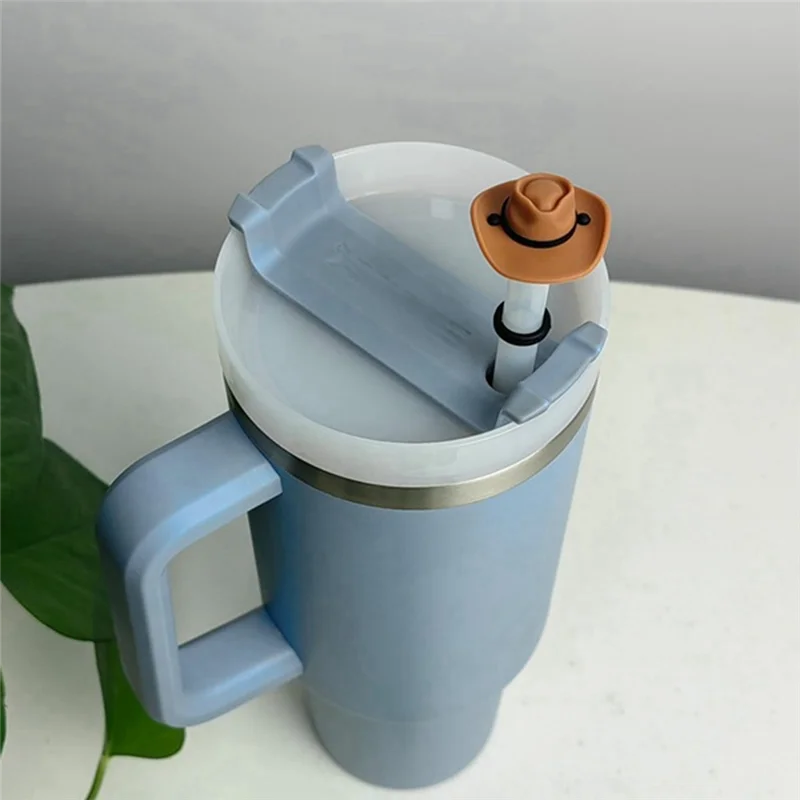 A24P 8 قطع من أغطية القش من السيليكون لقبعة رعاة البقر لكأس ستانلي، متوافقة مع بهلوان ستانلي 30 و40 أونصة (كاوبوي)