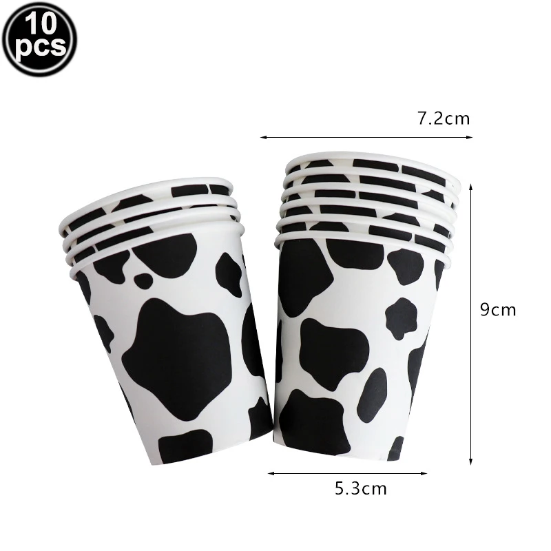 10/20 Pieces Cow Cup Disposable Paper Cups Western Cowboy Print Theme Party Supplies Farm Cow Birthday Decorations Kids