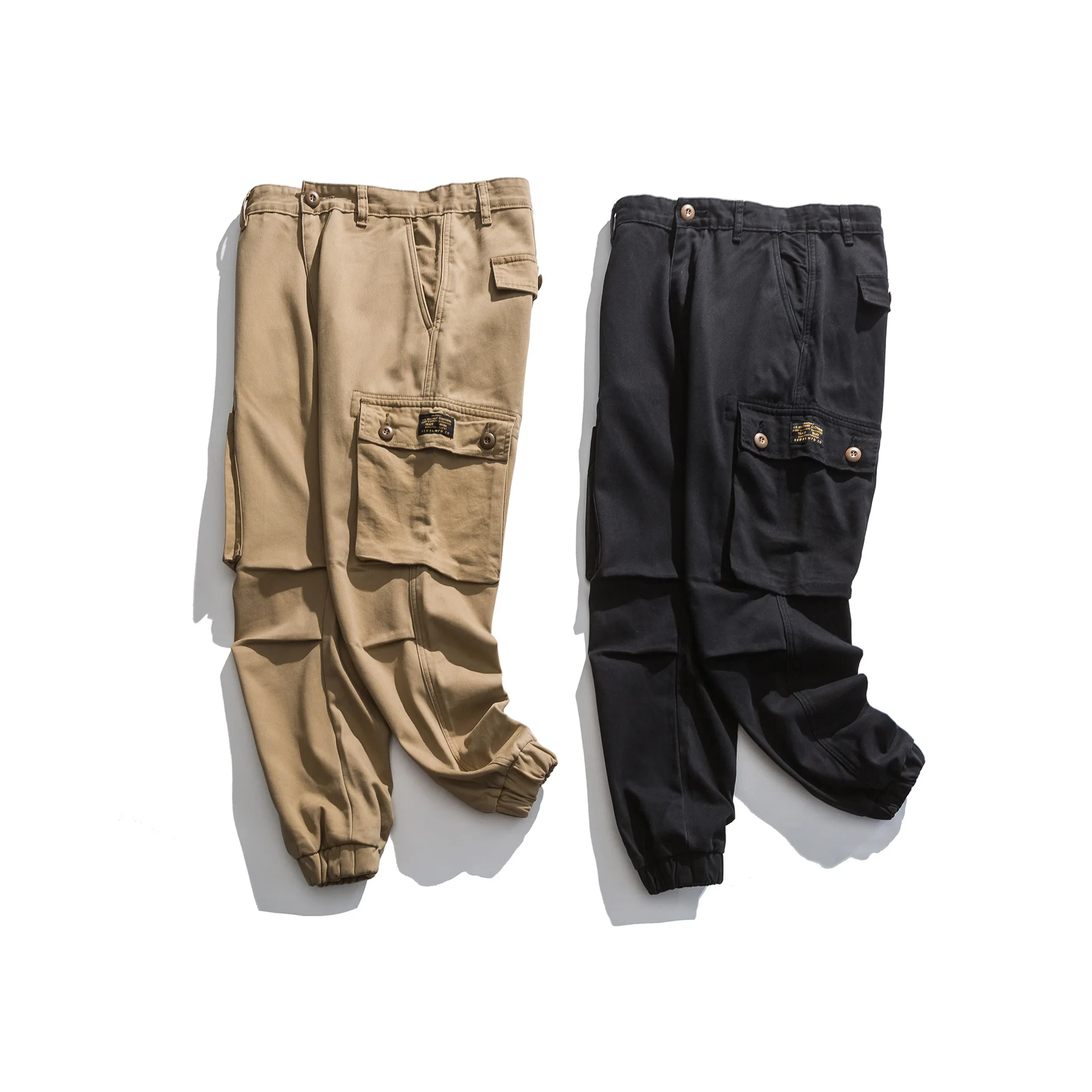 Chigujizao_Japanese retro terciopelo y monos con puños engrosados para hombres en otoño e invierno_pantalones deportivos informales lavados