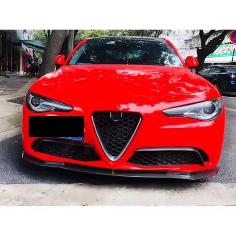 For Alfa Romeo Giulia 2015+ Carbon Fiber wind knife Front Bumper Side Splitter Car Wind Blade Trims body kit