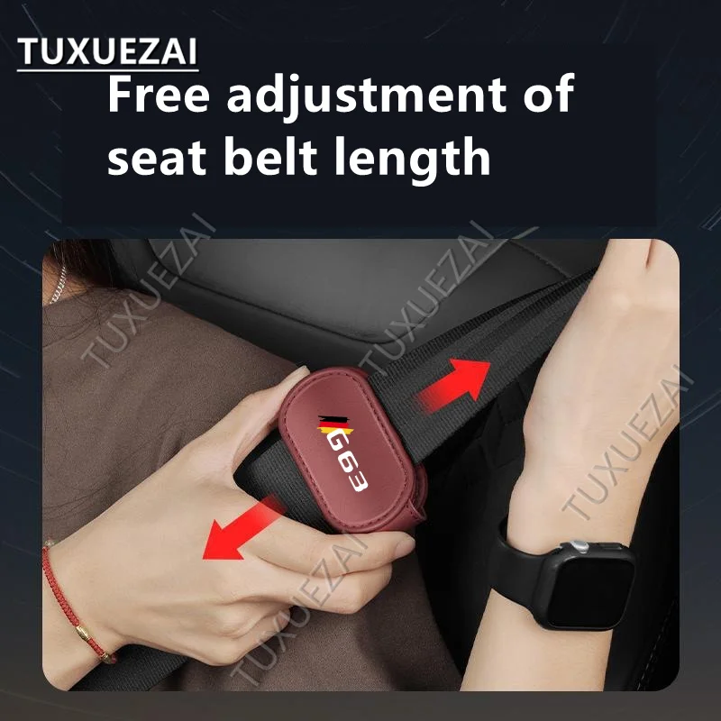 For Mercedes Benz G63 Car Shoulder Neck Strap Positioner Leatherwear Free Adjustment Seat Belt Fixed Limit Clip