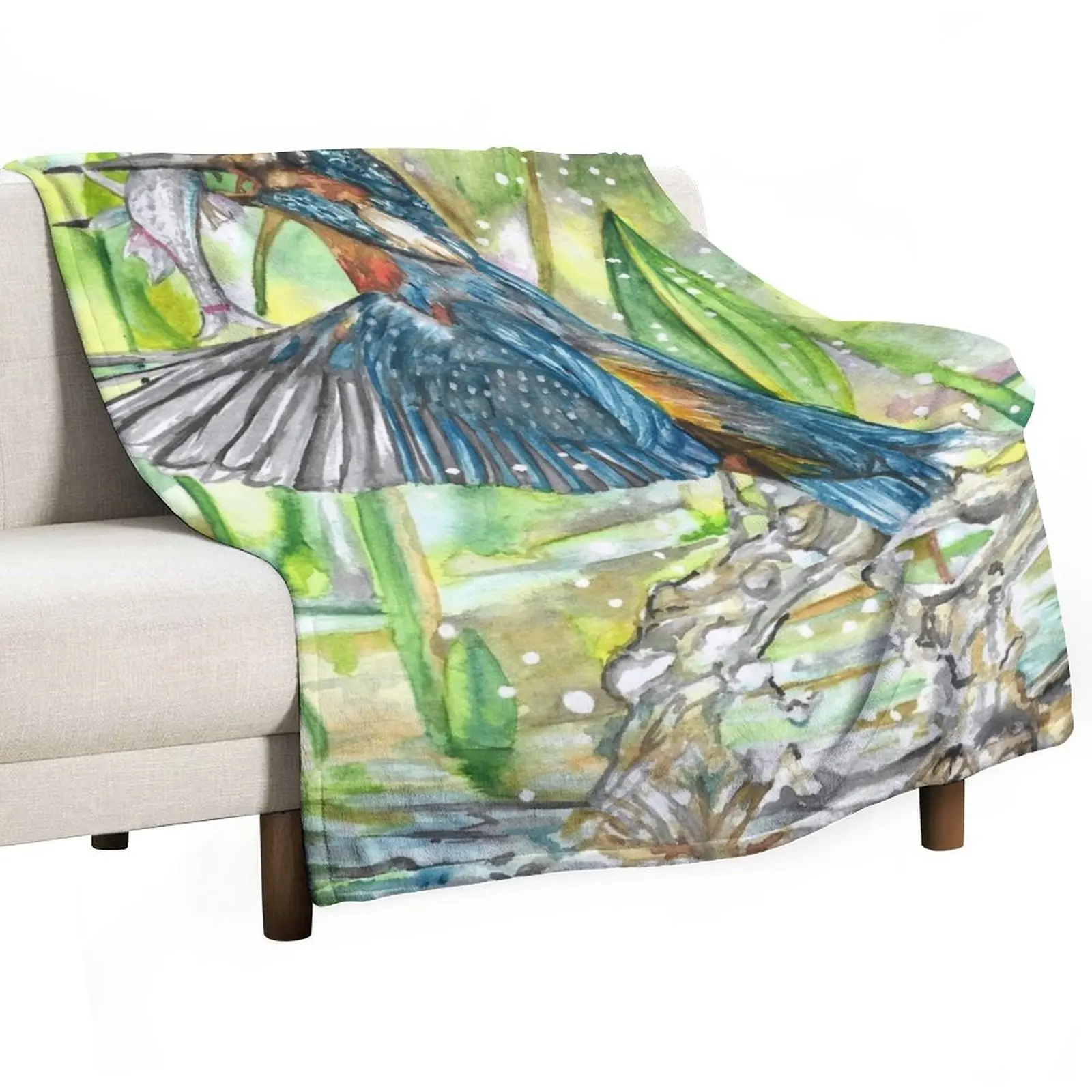 Kingfisher Throw Blanket valentine gift ideas for sofa Luxury Thicken Sofa Quilt Blankets