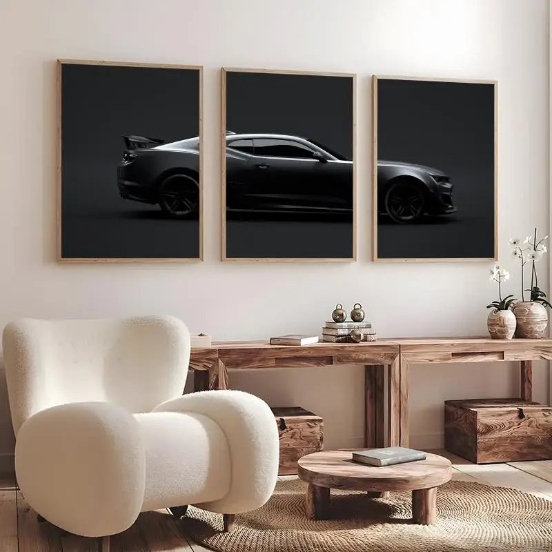 Classic Car Design Camaro ZL1 Poster Decorative Stickers Wall Art Mural Photo Design for Home Living Room Hallway Decoration