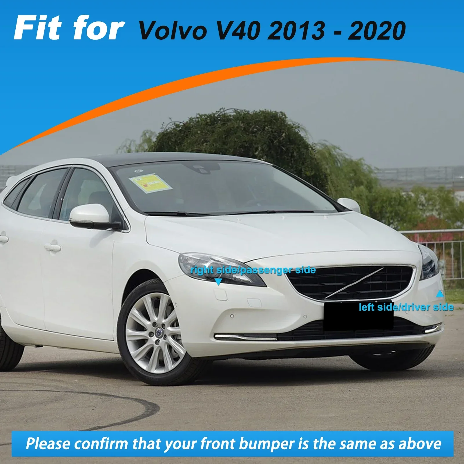 For Volvo V40 2013-2019 Car Front Bumper Headlight Washer Cover Cap Durable ABS Auto Exterior Accessory 39814180