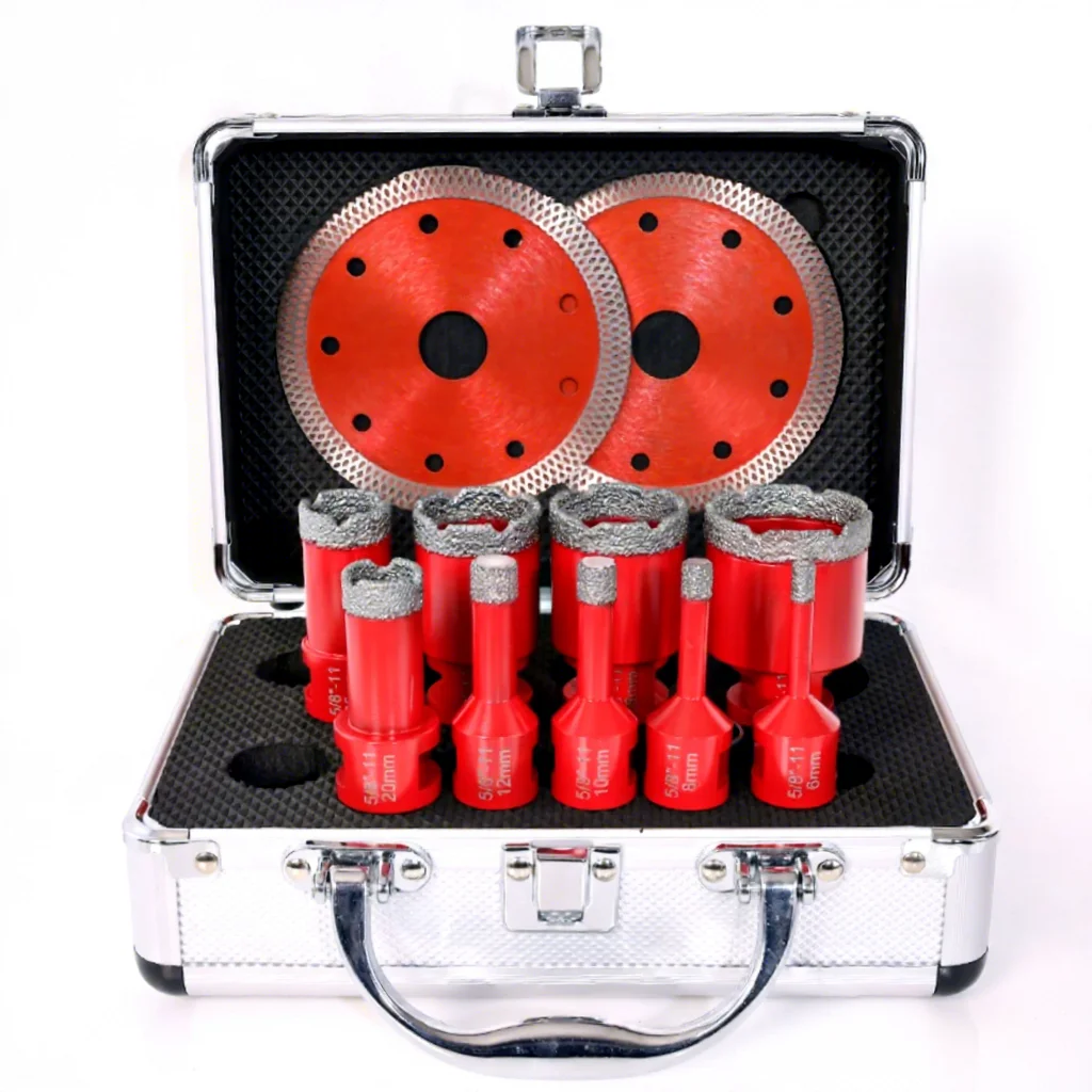 Diamond Drill Bit Kit for Ceramic Drills Vacuum Brazed Hole Saw Cutter for Hole Drilling