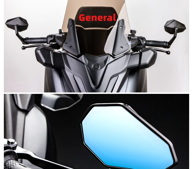 Universal Motorcycle Rearview Mirror Retro Modified Handlebar End Reverse Aluminum Alloy Curved Rod Reflector Anti-glare
