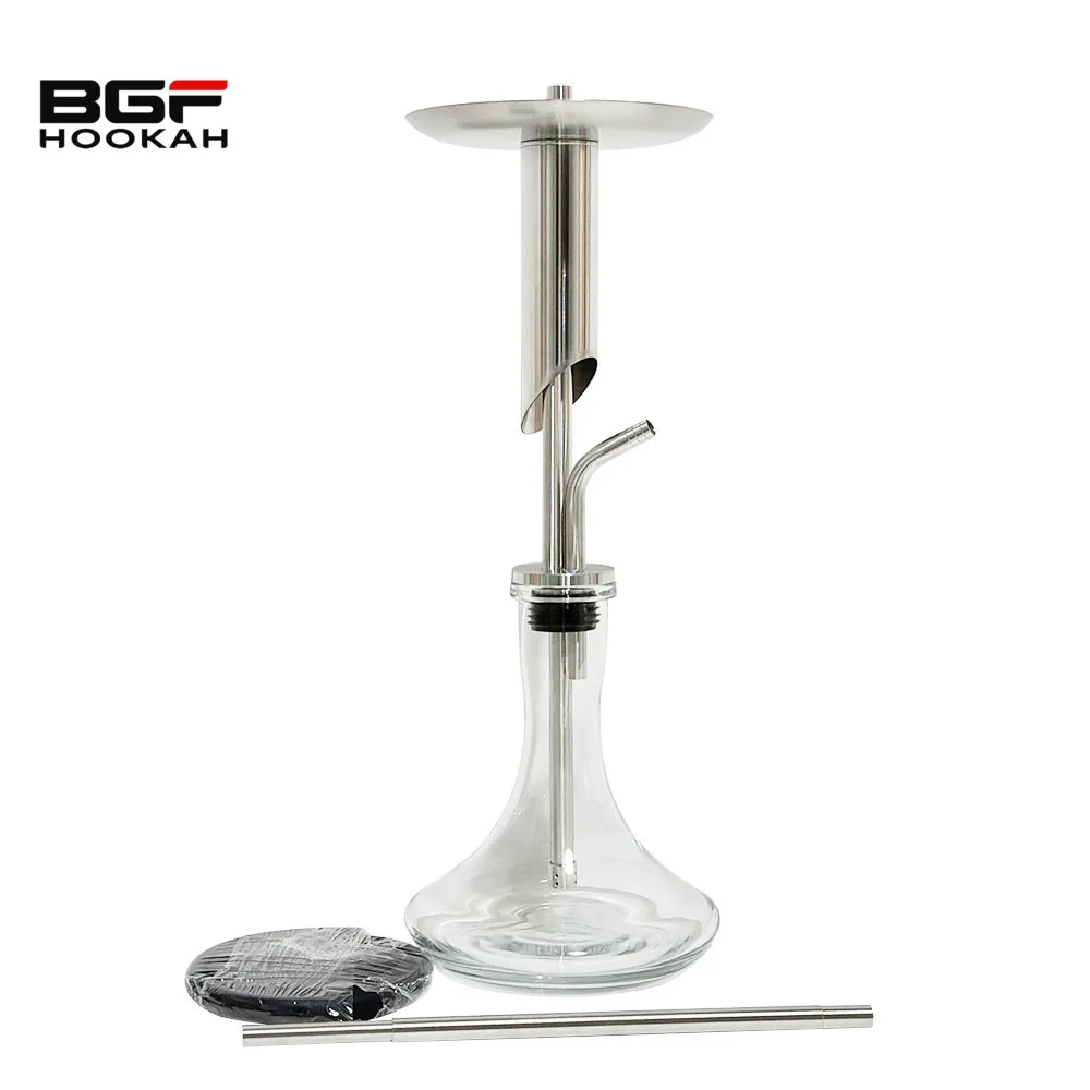 Silver 58CM Stainless Steel Hookah Shisha Smoking Set Narguile Chicha Hookah Shisha