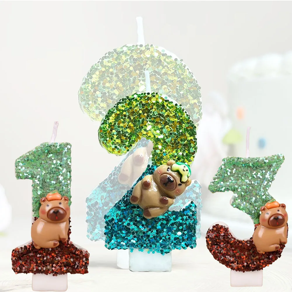 Neue Capybara Thema Nummer 0-9 Kerzen Kuchen Dekorieren Kinder Geburtstag Party Dekoration für Kinder Baby Shower Party liefert