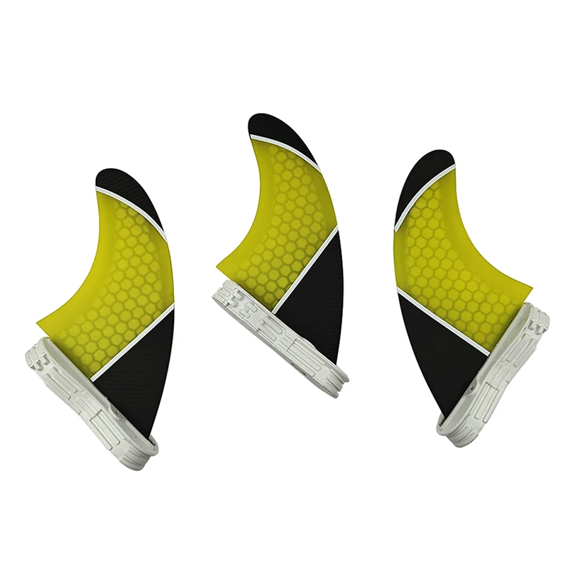 Surf Fins 3PCS Set for UPSURF FCS2 Fins Double Tabs 2 PM-M Surf Board Fin Fiberglass Honeycomb with Carbon Fins Surf accesorios