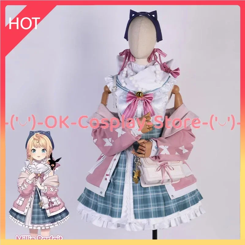 Millie Parfait Cosplay Costume Vtuber Cosplay Dress Party Suit Halloween Carnival Uniforms Anime Clothing Custom Made