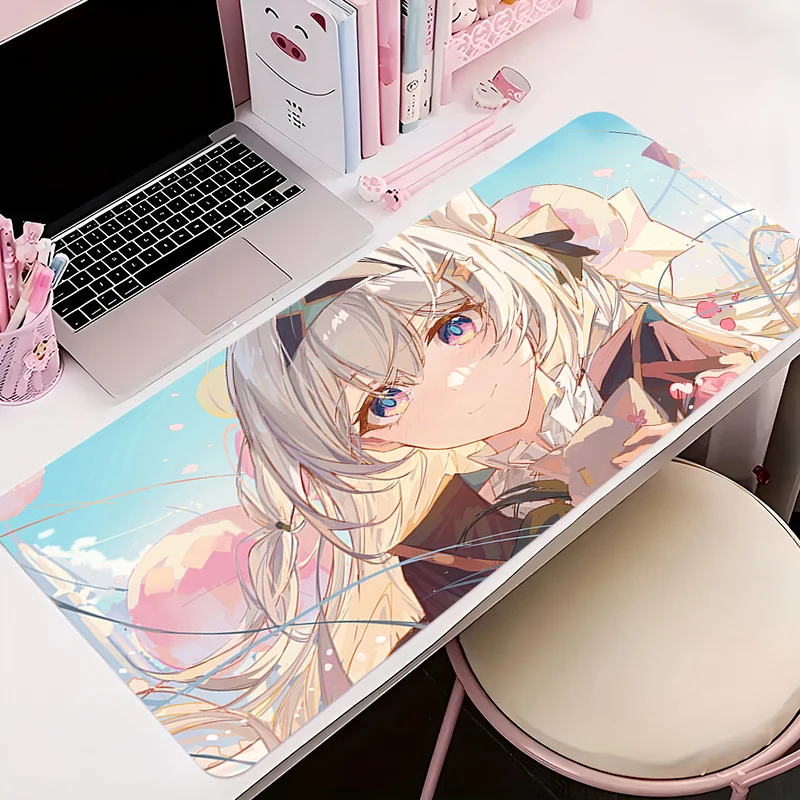 Honkai-Tapis de souris antidérapant Star Rail Firefly, fille d'anime mignon, polymères de bureau PC, ordinateur portable, sous-clavier arc-en-ciel, tapis de bureau, 900x400