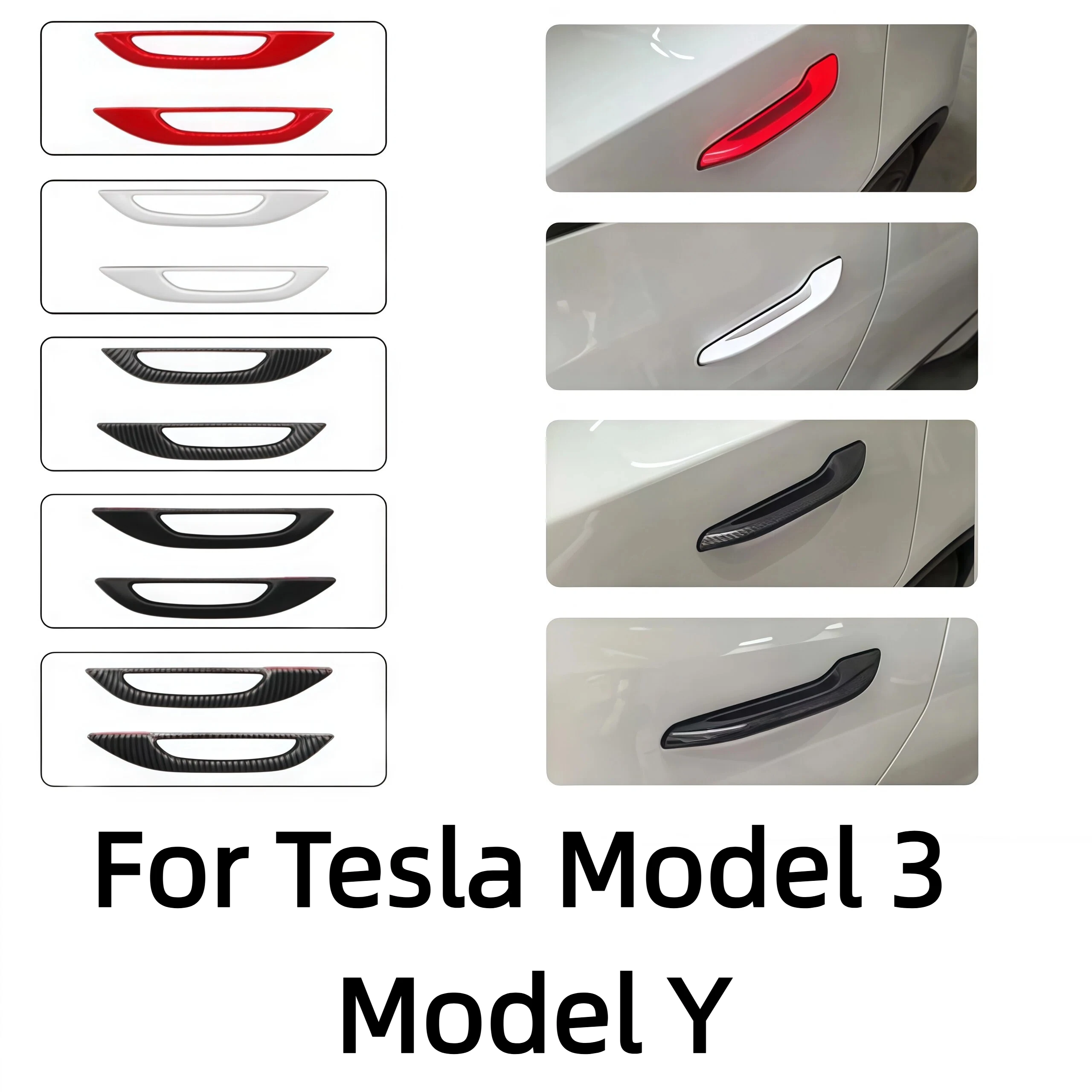 

Для Tesla Model 3 Model Y 2017-2026: Трехмерные накладки на дверные ручки с защитой от обледенения, аксессуары