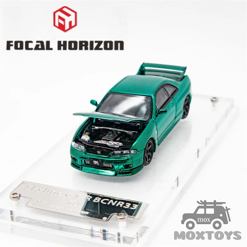 Focal Horizon FH 1:64 Skyline R33 GT-R BCNR33 Chrome Carbon Green Limited999 Diecast Model Car