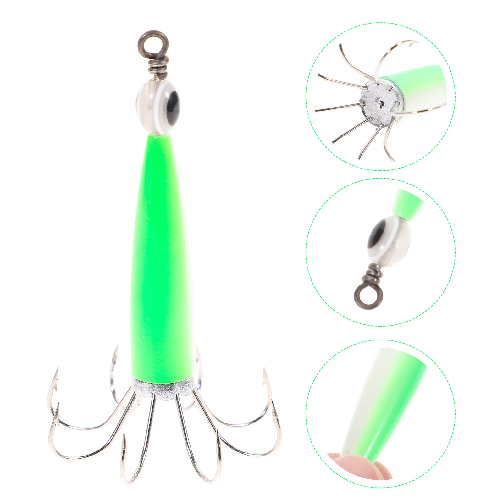 Octopus Squid Hook Night Glowing Fishing Bionic Bait Luminous Lure Saltwater Gear Shine Skirts Fluorescent Iron Baits Hooks