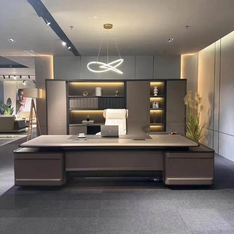 Upgrades Italy Office Desk Designer Higher Classic Solid Wood Storage Computer Desks L Shape Mesa Escritorio Work Station Table