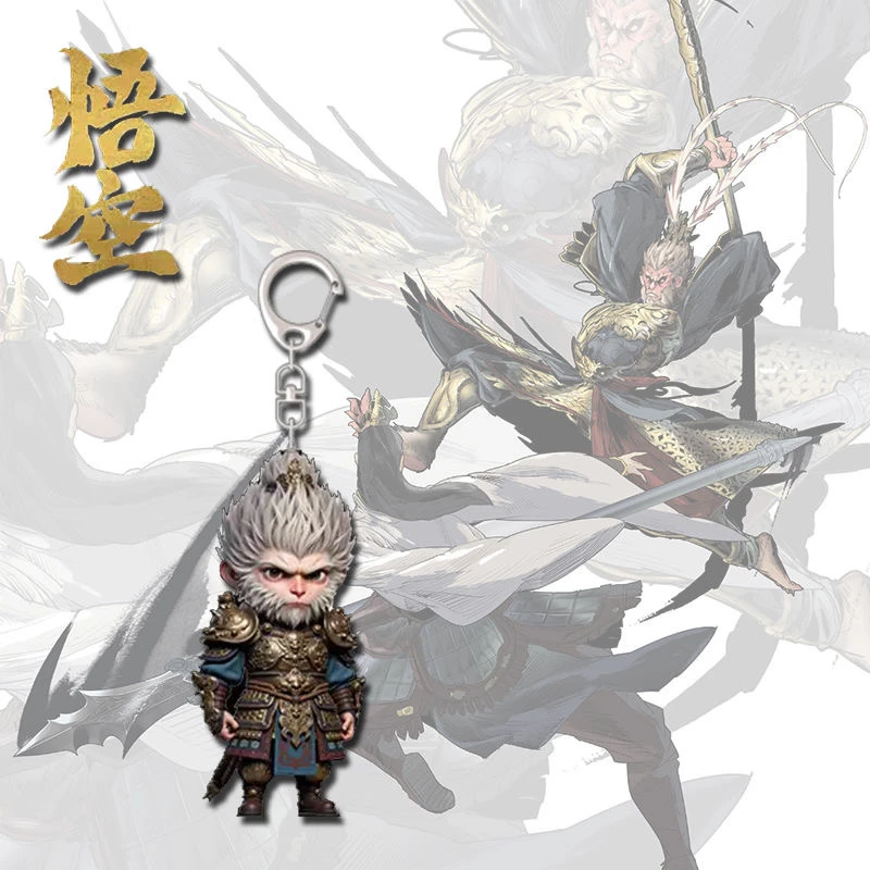 JewelryName Black Myth: Wukong The Destined One Cosplay Acrylic Keychain Pendant Cartoon Anime Widget  Keyring Decorate Gift