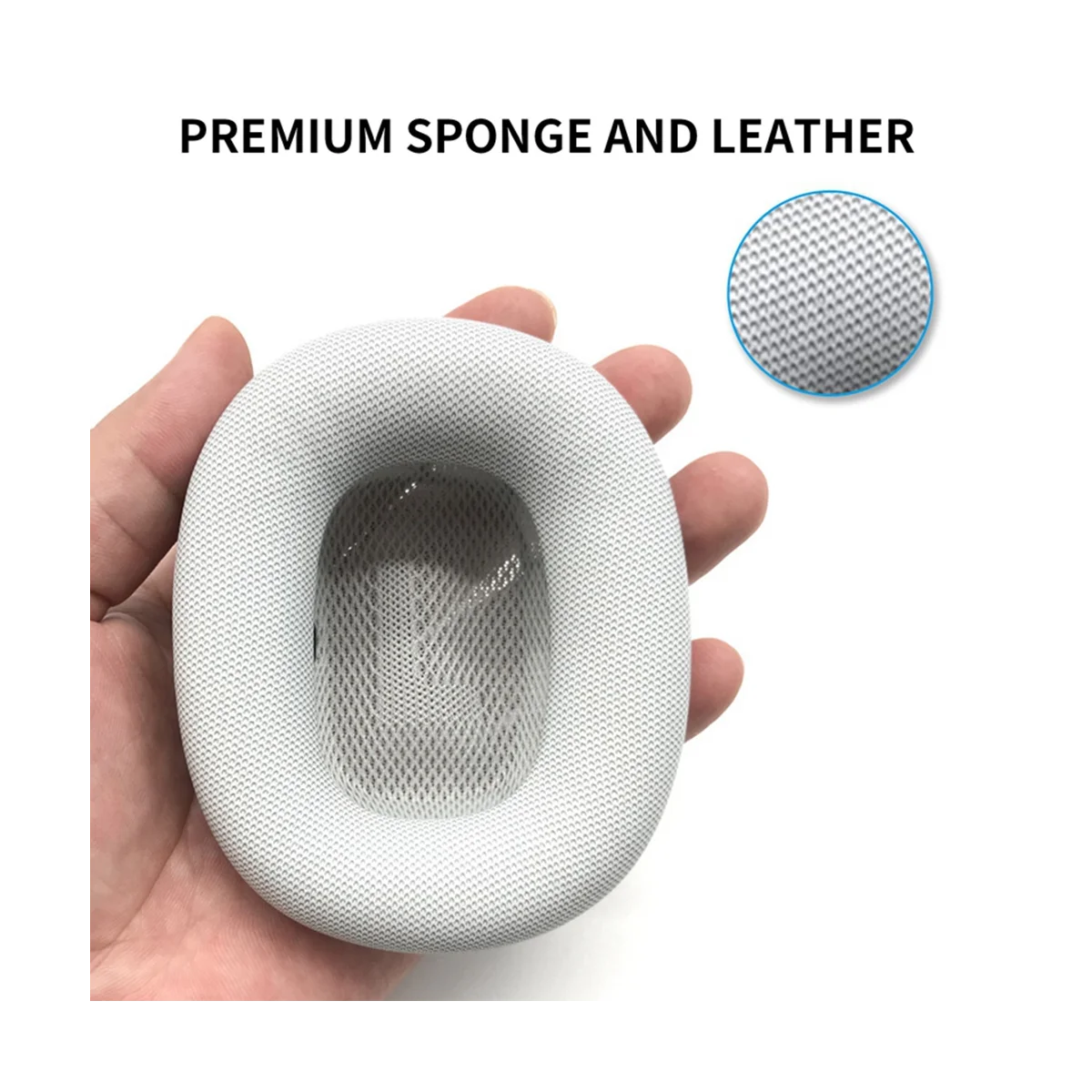 A57G-For Apple Airpods Max غطاء إسفنجي للأذنين متعدد الوظائف زوج واحد من ملحقات وسادة الأذن، فضي رمادي