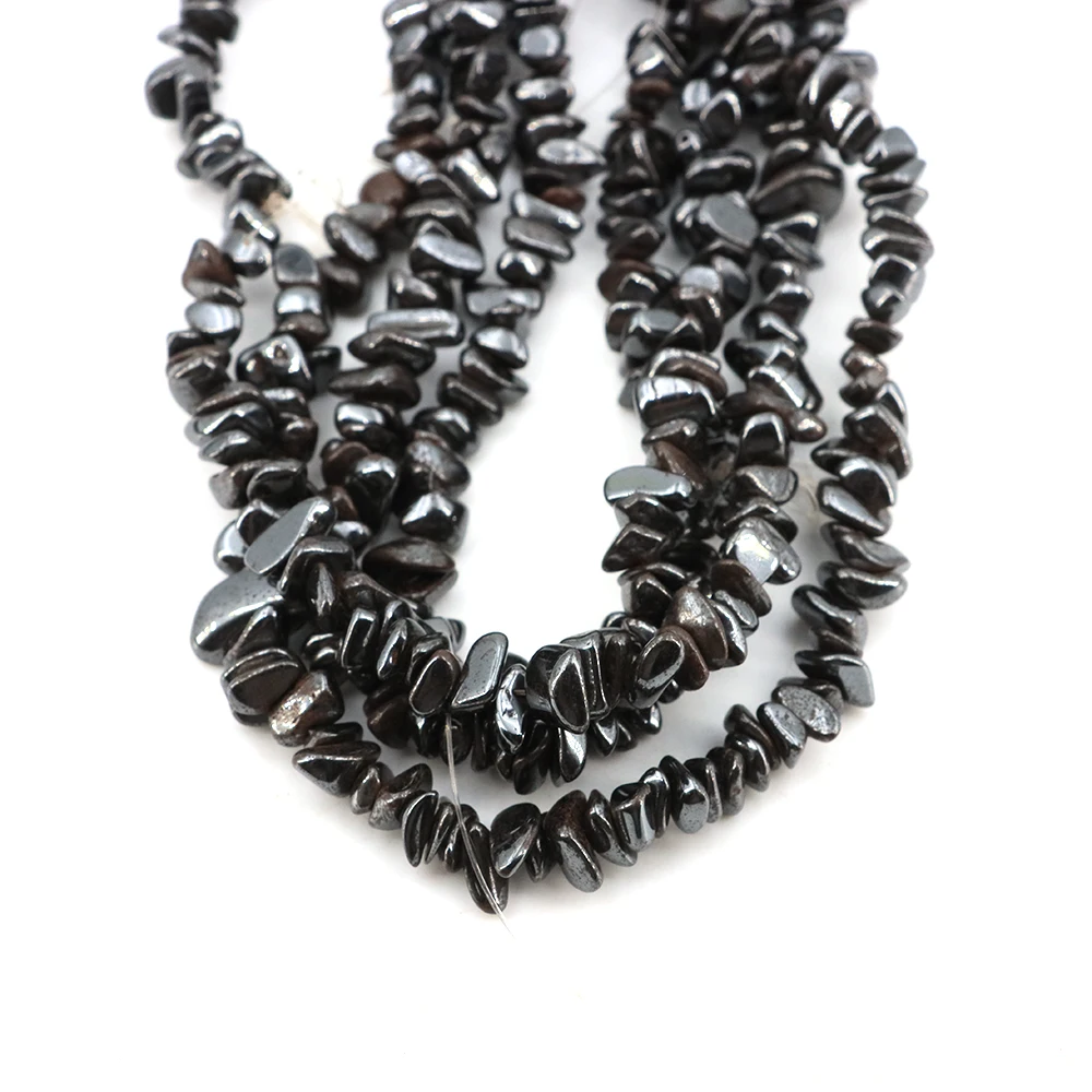 5-8mm Natürliche Unregelmäßige Hämatit Stein Perlen Kies Chips Lose Spacer Perlen für Schmuck Machen DIY Armband Halskette großhandel