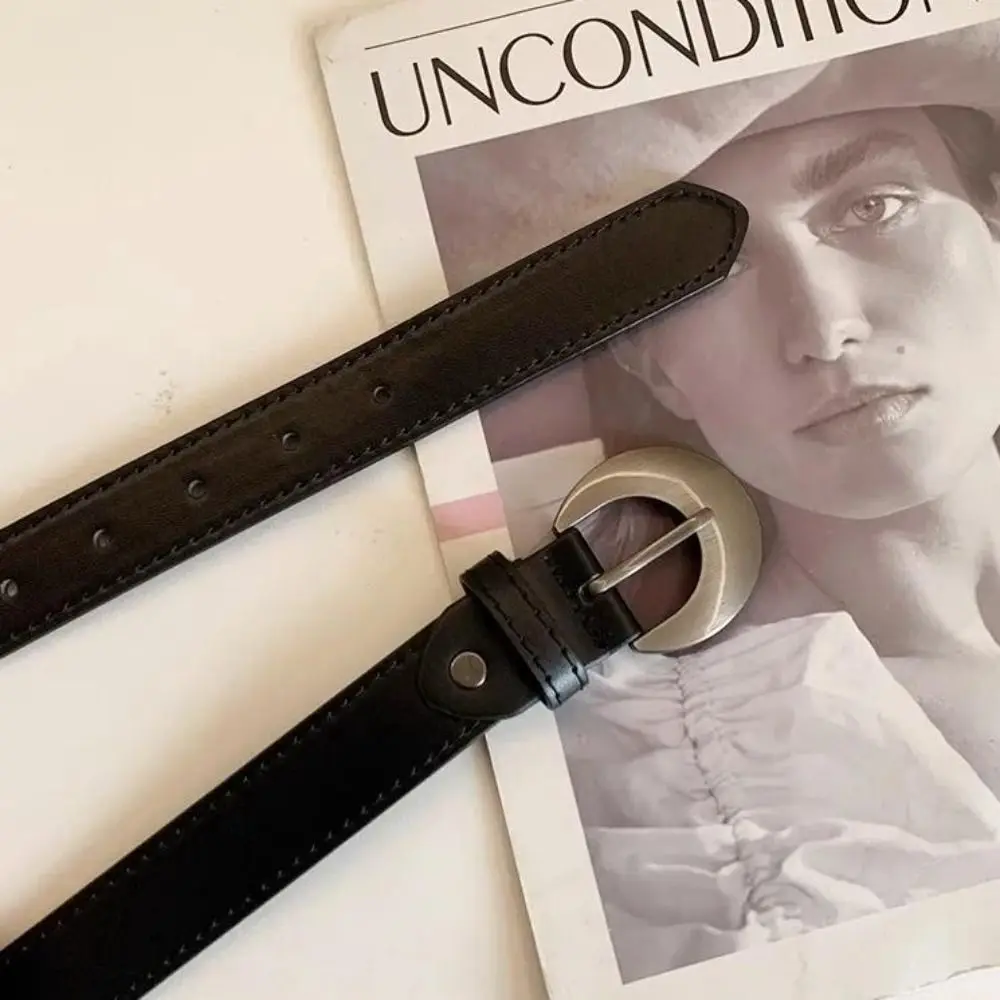 Modieuze designer damesriem Luxe zwarte maan tailleriem PU-leer Casual kleding Jeansriem Streetwear