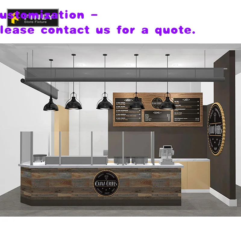 custom.Coffee Kiosk Counter Design Wood Modern Outdoor Coffee Shop Kiosk Interior Layout Designs Coffee Kiosk