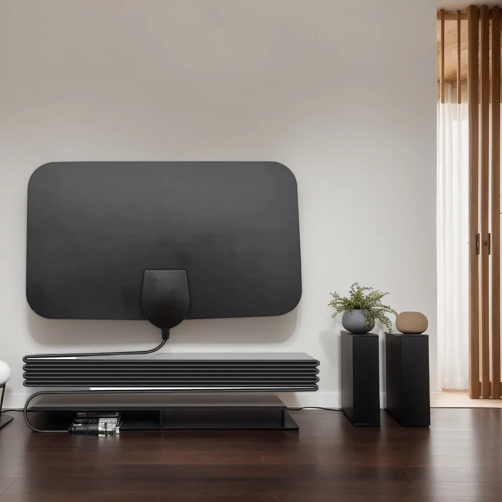 

4K TV Antenna - 25DB High Gain Flat Design 3000 Miles Booster for HD DTV Box (EU Plug)