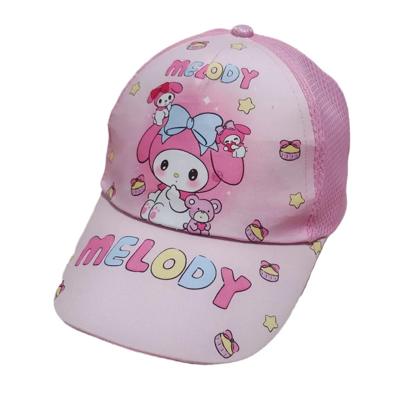 MINISO Kids Sanrio Melody Sanrio for Student Outdoor Sports Sunscreen Hat Printed Breathable Adjustable Caps - Mesh hat