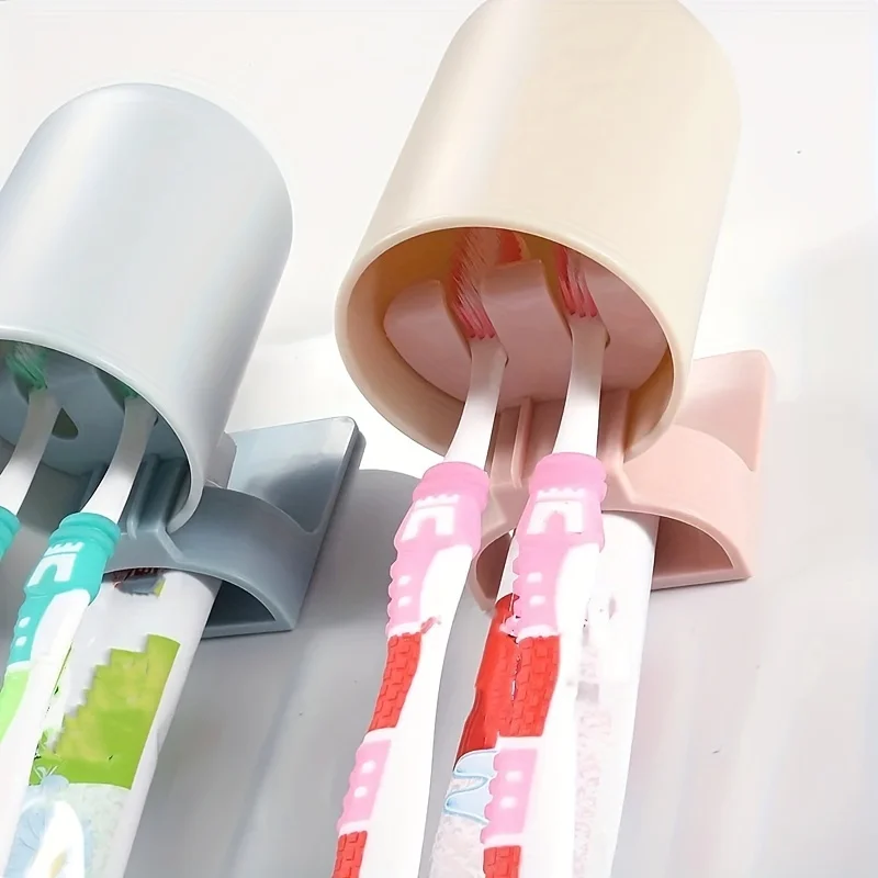 1 Stück einfach zu installierender, an der Wand montierbarer Zahnbürstenhalter mit bohrfreiem Design – halten Sie Ihre Zahnbürste und Zahnpasta ordentlich aufbewahrt – Detail 7