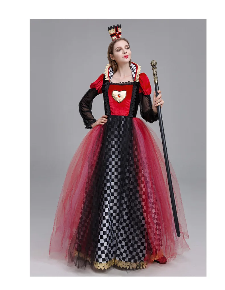 8695#2024 New Halloween Costumes Performance Costumes Queen of Hearts Alice in Wonderland Red Queen Cos Costumes