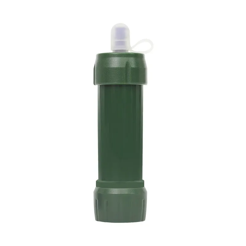 1pc Outdoor Mini Camping Purification Water Filter Straw TUP Carbon Fiber Water Bag for Survival Or Emergency Supplies