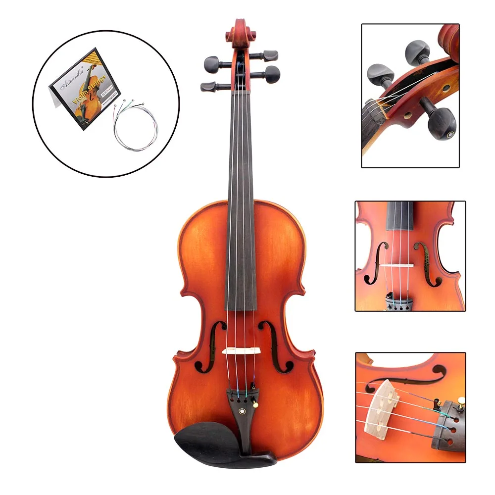 4 Stück Ein Satz Violinsaiten E-A-D-G Stahlkern Nickel Silber umsponnen Exquisite Saitenmusikinstrument Teile Zubehör – Detail 5