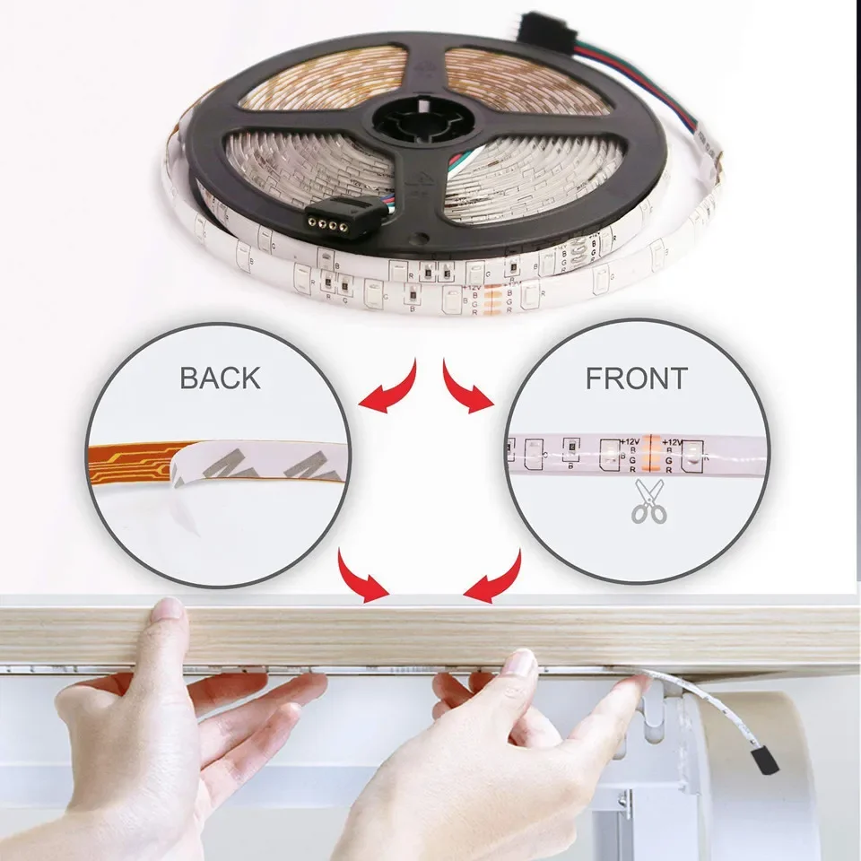 LED Tape 15M SMD2835 Strip Light Kit Waterproof RGB Power Supply Remote Control Ambilight Backlight LED Strip Light