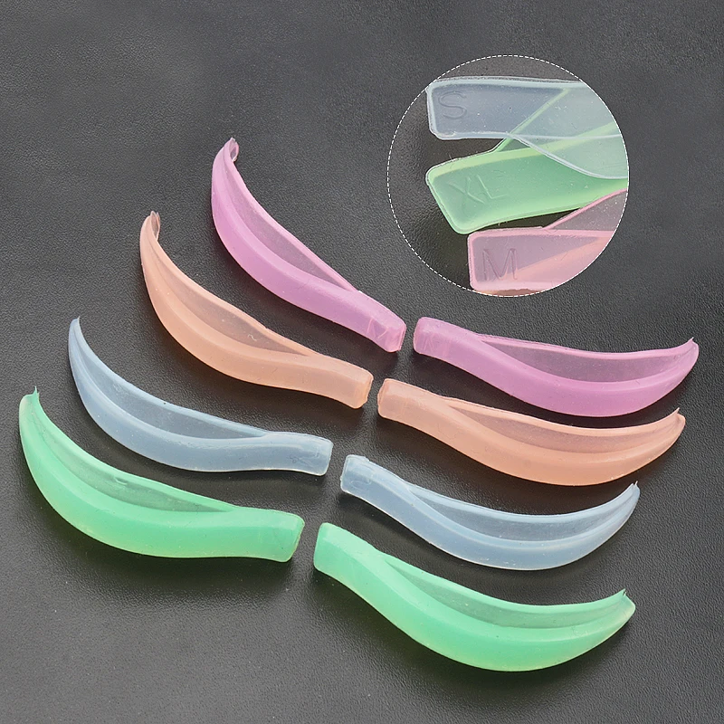 8 Pcs/Box Multi Color Jelly Perm Eyelash Pad Lifting Silicone Stripe Reusable Eye Lashes Extension Lifting Curler Makeup Tools