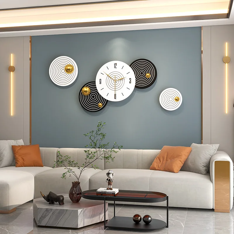 Wall Hanging Oversized Background Decoration Living Room High-end Light Luxury Home Clock Modern Minimalist Clock Decor Clocks