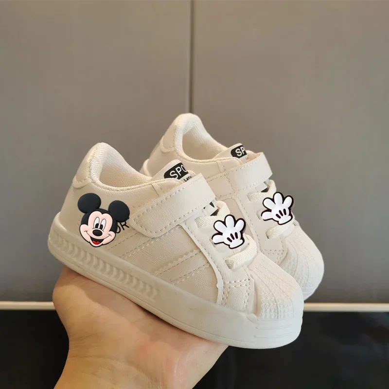 ديزني ميكي ماوس بوي طفل مجلس أحذية لينة وحيد ربيع الخريف جديد الأطفال قذيفة رئيس حذاء كاجوال فتاة أحذية رياضية المشي الأول #6