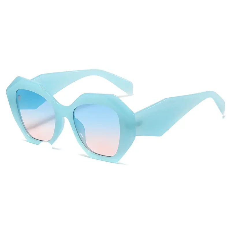 Gafas de sol de polígono Irregular para mujer, estilo occidental, protección UV400 para viajes y conducción, diseñador de lujo personalizado