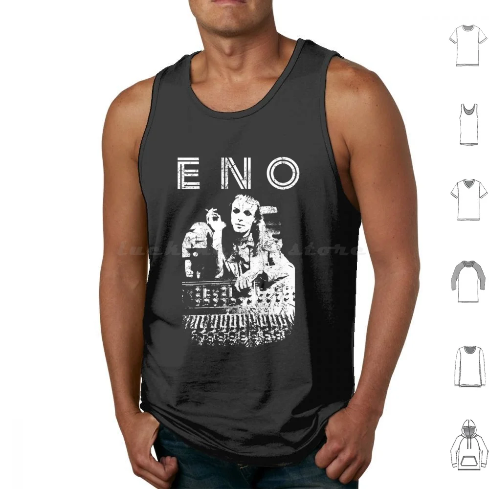 Camisetas sin mangas de Brian Eno, chaleco sin mangas, música, glam, banda, pop, años 80, Brian Eno, años 70, Eno, Bowie, Bryan Ferry, álbum, músico de los años 70