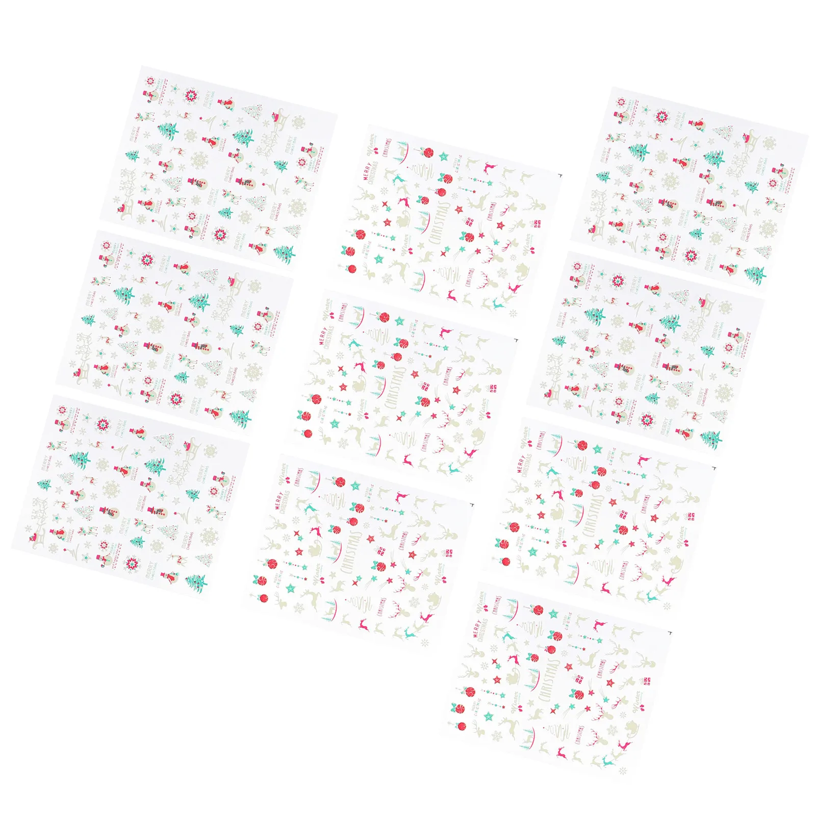 

Christmas Tree Nail Stickers 10 Sheets Glow Dark Manicure Accessories Self Adhesive Nail Art Decorations Long Lasting DIY
