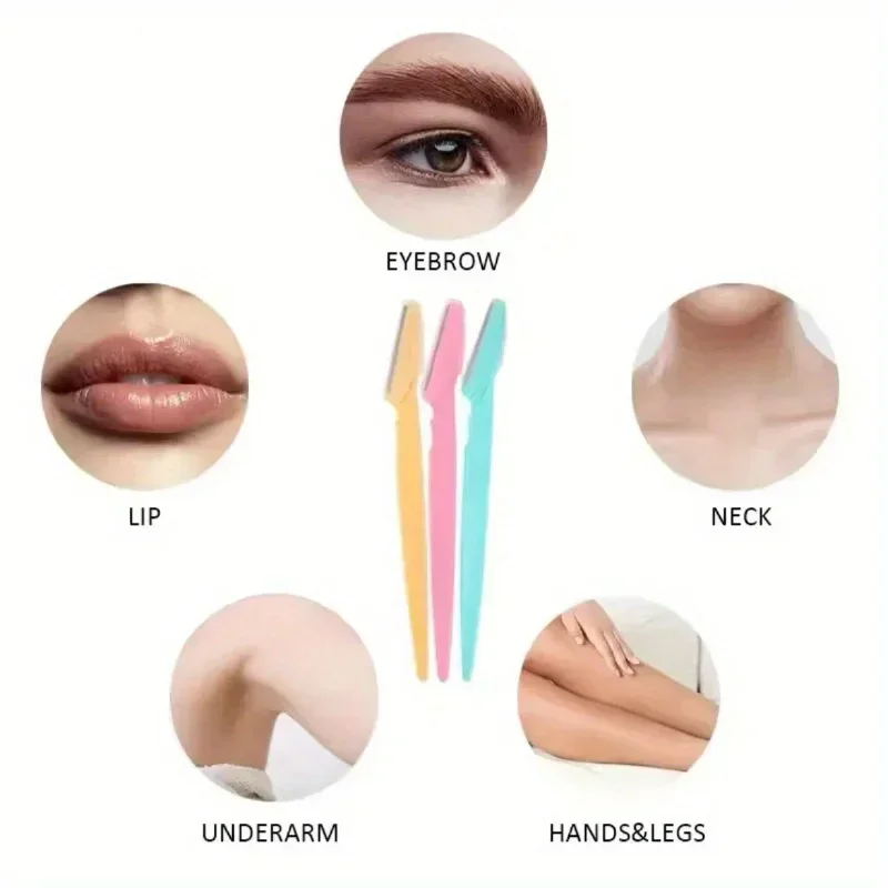 ใบมีดโกนขนคิ้ว 100/50/20 ชิ้น ใบมีดโกนหนวด 3 สี เครื่องโกนขนใบหน้า เครื่องกำจัดขน เครื่องโกนหนวดแบบปลอดภัย อุปกรณ์ไมโครเบลดดิ้ง