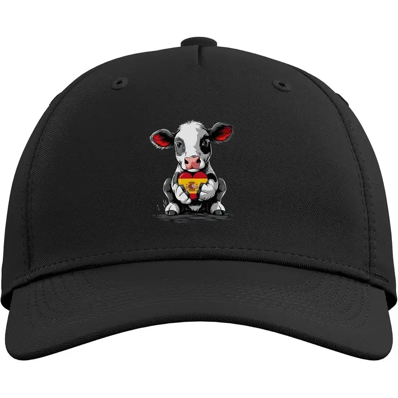Spain Flag Cute Cow Spanish Pride Espanol Spanish Roots Adjustable Baseball Hat