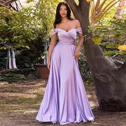 A Line Satin Short Sleeve Sweetheat Pleat Evening Bridesmaid Dresses Wedding Party Formal Prom Birthday Floor Length Lace Up