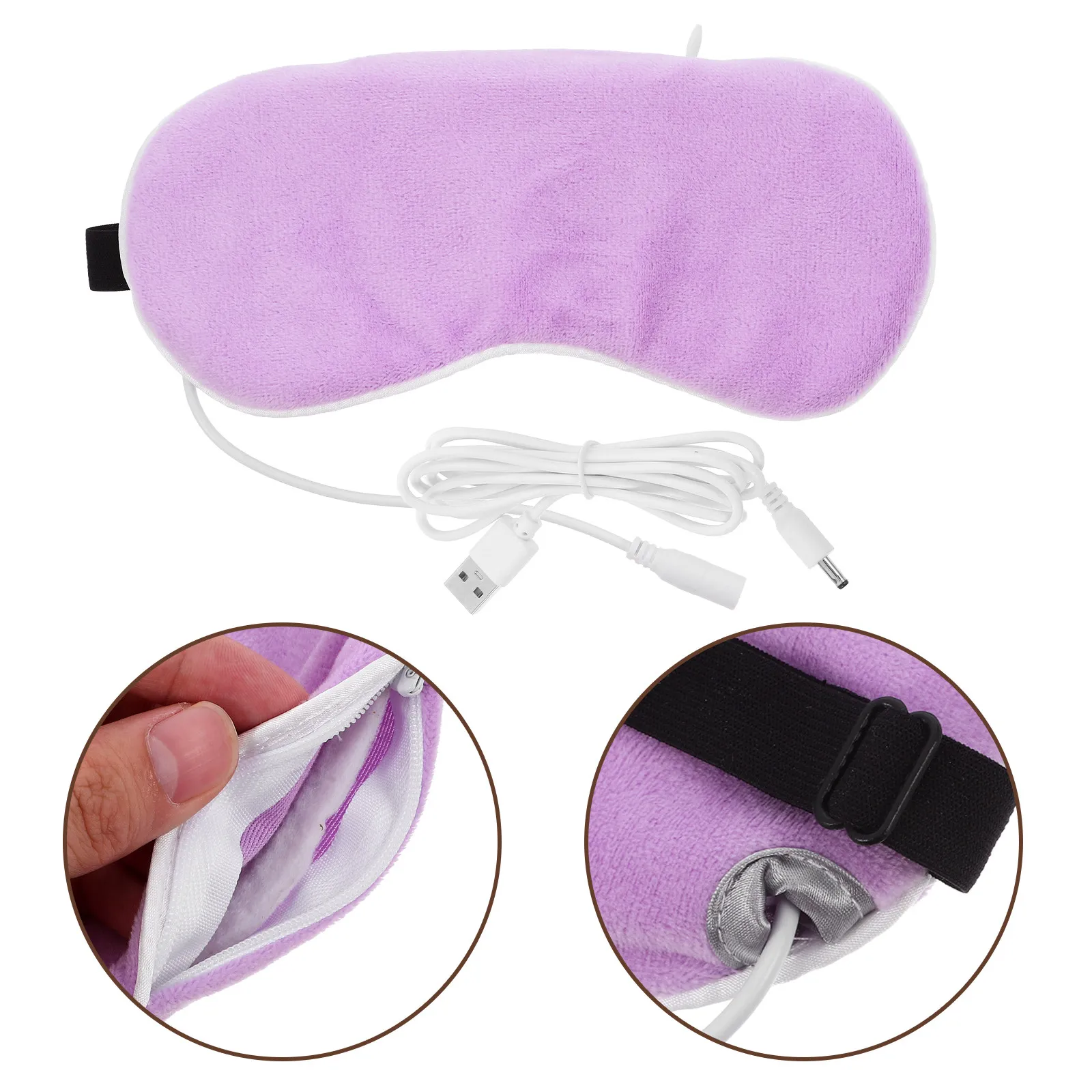 1Set Heated Eye Mask USB Powered 3D Contour Design Warm Eye Compress for Dry Eyes Steam Function Reusable Nap Sleep Mask